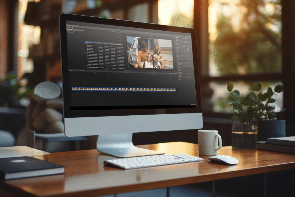 postazione di editing per video emozionali